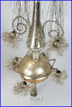 Vintage 1940's German Wire Wrap Glass Tree Topper Antique Christmas Ornament