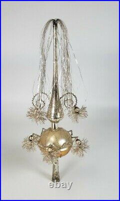Vintage 1940's German Wire Wrap Glass Tree Topper Antique Christmas Ornament