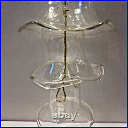 Vintage 1980s Scallop Edged Clear Glass 5 Tier Nesting Bell Christmas Ornament
