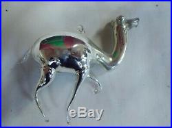 Vintage 20's Bimini German Blown SILVER / MERCURY Art Glass CAMEL Ornament