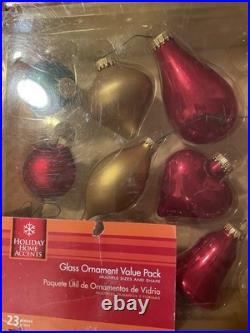 Vintage 2006 Santa Ornaments Glass Christmas Holiday Ornaments Sets 2 Boxes