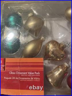 Vintage 2006 Santa Ornaments Glass Christmas Holiday Ornaments Sets 2 Boxes