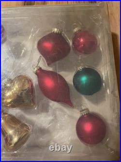 Vintage 2006 Santa Ornaments Glass Christmas Holiday Ornaments Sets 2 Boxes