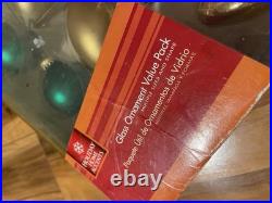 Vintage 2006 Santa Ornaments Glass Christmas Holiday Ornaments Sets 2 Boxes
