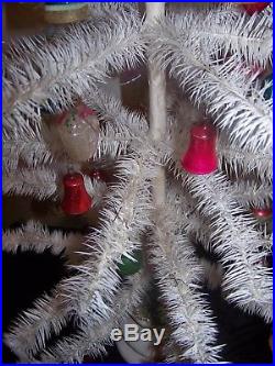 Vintage 36 White Feather Tree Decorated w 40 Vintage Glass Christmas Ornaments