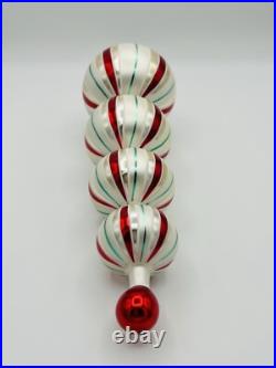 Vintage 4 Tier Ball Drop Unbranded Blown Glass Christmas Ornament