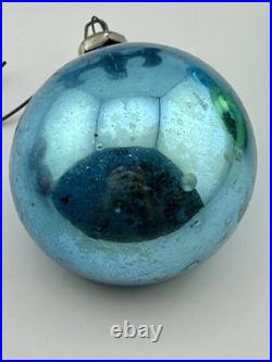 Vintage 50s Diorama Glass Indent Christmas Scenes Ornaments Set of 5