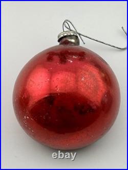 Vintage 50s Diorama Glass Indent Christmas Scenes Ornaments Set of 5