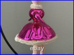 Vintage 7 Pink Glass Woman Skater Chenille Accents Italy Christmas Ornament Vintage 7 Pink Glass Woman Skater Chenille Accents Italy Christmas Ornament