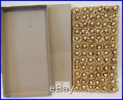 Vintage 72 Gold Aluminum Atomic Starburst Mercury Christmas Ornaments In Box