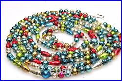 Vintage Antique Blown Glass Tubes Beads Christmas Ornament 90 Garland Japan