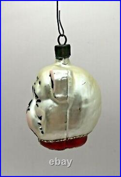 Vintage Antique German Blown Glass Bulldog Face Head Christmas Ornament ESTATE