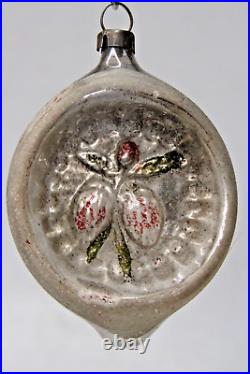 Vintage Antique Glass BERRY Embossed Indent Drop Christmas Ornament Germany