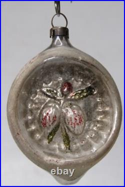 Vintage Antique Glass BERRY Embossed Indent Drop Christmas Ornament Germany