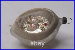 Vintage Antique Glass BERRY Embossed Indent Drop Christmas Ornament Germany