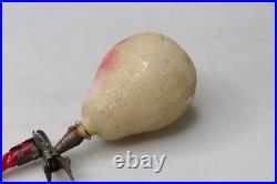 Vintage Antique Glass Mica PEAR Clip On Candleholder Christmas Ornament Germany Vintage Antique Glass Mica PEAR Clip On Candleholder Christmas Ornament Germany