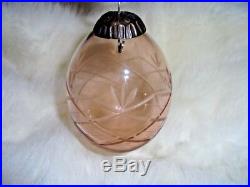 Vintage Antique Large! Chunky Crystal Cut Glass Christmas Hanging Bauble