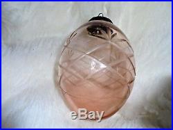 Vintage Antique Large! Chunky Crystal Cut Glass Christmas Hanging Bauble