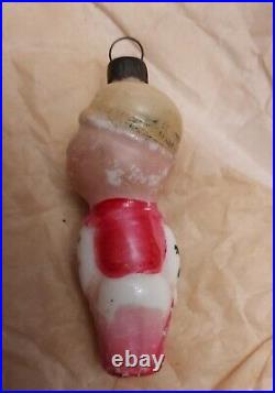 Vintage Antique Small Glass Christmas Ornament Rare Figural Derby Man German