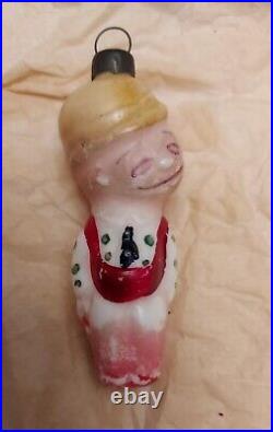 Vintage Antique Small Glass Christmas Ornament Rare Figural Derby Man German