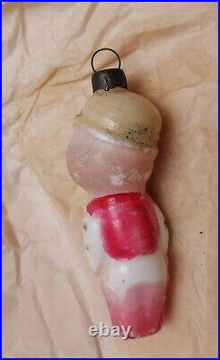 Vintage Antique Small Glass Christmas Ornament Rare Figural Derby Man German