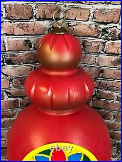 Vintage Beco Blow Mold 31 Christmas Ornament Outdoor Indoor Light Stain Glass