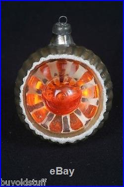 Vintage Blown Glass Christmas Ornament with Colored Water in Blown Glass Orb OLD