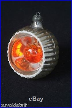 Vintage Blown Glass Christmas Ornament with Colored Water in Blown Glass Orb OLD