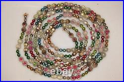 Vintage Blown Glass Double Indent Beads 100 Garland Christmas Ornament Japan