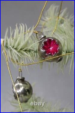 Vintage Blown Glass Double Indent STAR Bead Christmas Ornament 55 Garland Japan