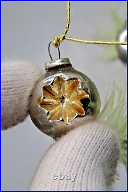 Vintage Blown Glass Double Indent STAR Bead Christmas Ornament 55 Garland Japan