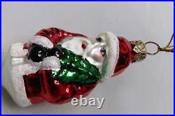 Vintage Blown Glass SANTA on PARACHUTE Jumbo Drop Christmas Ornament Poland