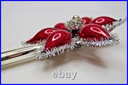 Vintage Blown Glass Tinsel DAISY FLOWER TREE TOPPER Christmas Ornament Germany Vintage Blown Glass Tinsel DAISY FLOWER TREE TOPPER Christmas Ornament Germany