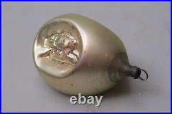 Vintage Blown Glass Triple Indent PIG Embossed DROP Christmas Ornament Germany