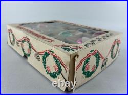 Vintage Box BEACH BALL & INDENTS With MICA GLITTER Blown Glass Ornaments POLAND