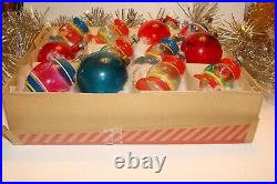 Vintage Box Ww11 Unsilvered Premier Christmas Ornaments Balls Lanterns