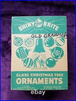 Vintage Boxed Shiny Brite Mercury Glass Grape Bumpy Christmas Ornaments Lot 12