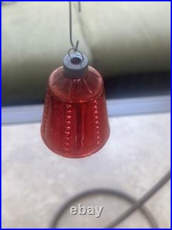 Vintage CORNING Bumpy Lantern Mercury Glass Red Christmas Ornament New York