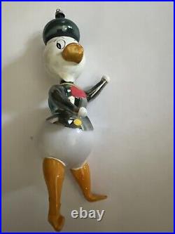 Vintage Christmas Blown Glass De DI Carlini Duck Ornament Made In Italy