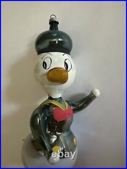 Vintage Christmas Blown Glass De DI Carlini Duck Ornament Made In Italy