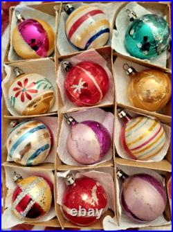 Vintage Christmas Fantasia 12 Assorted Indent Glass Ornaments Vintage Christmas Fantasia 12 Assorted Indent Glass Ornaments