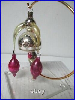 Vintage Christmas Fantasy Ornament Glass 3 Arm