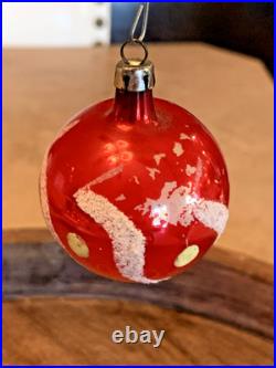 Vintage Christmas Glass Handpainted Boxed Ornaments Poland Set of 12 Floral Leaf