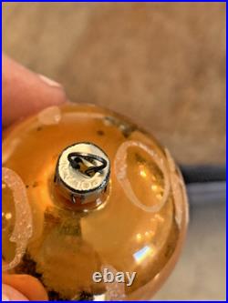 Vintage Christmas Glass Handpainted Boxed Ornaments Poland Set of 12 Floral Leaf