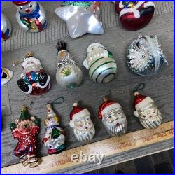 Vintage Christmas Glass Ornament Lot 70+ Pcs Snowmen Santas Balls Mickey Mouse++