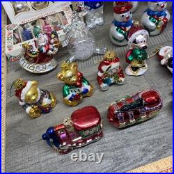 Vintage Christmas Glass Ornament Lot 70+ Pcs Snowmen Santas Balls Mickey Mouse++