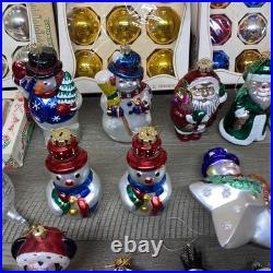 Vintage Christmas Glass Ornament Lot 70+ Pcs Snowmen Santas Balls Mickey Mouse++