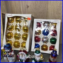 Vintage Christmas Glass Ornament Lot 70+ Pcs Snowmen Santas Balls Mickey Mouse++
