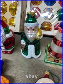 Vintage Christmas Glass Ornament Lot 70+ Pcs Snowmen Santas Balls Mickey Mouse++