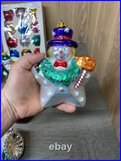 Vintage Christmas Glass Ornament Lot 70+ Pcs Snowmen Santas Balls Mickey Mouse++